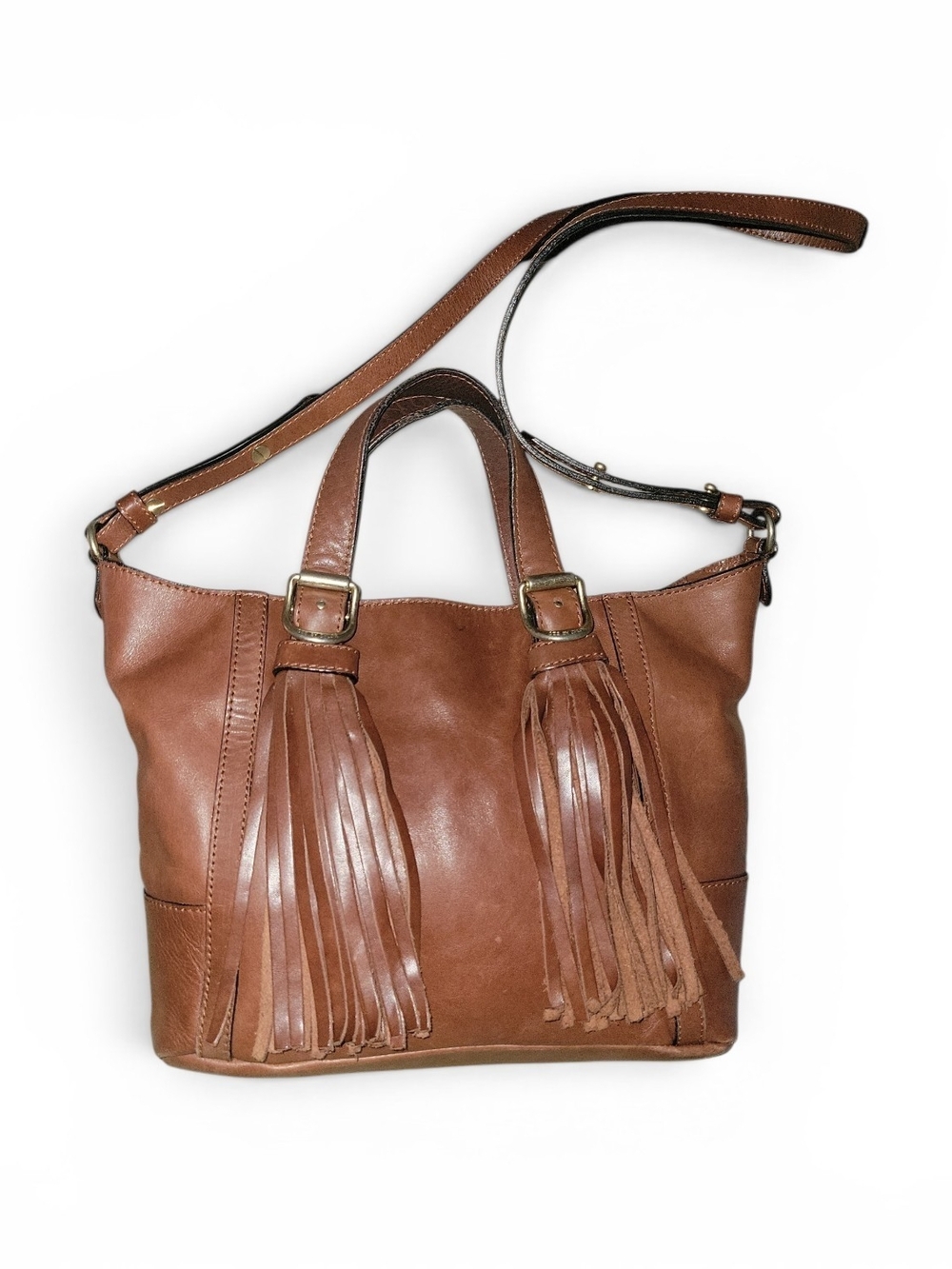 See By Chloé Vintage Brown Leather Tassel Fringe Tote Shoulder Bag